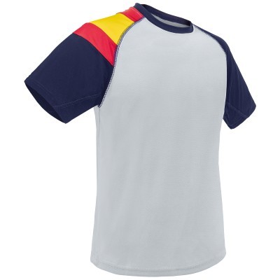 Camiseta técnica combinada con bandera de España personalizable